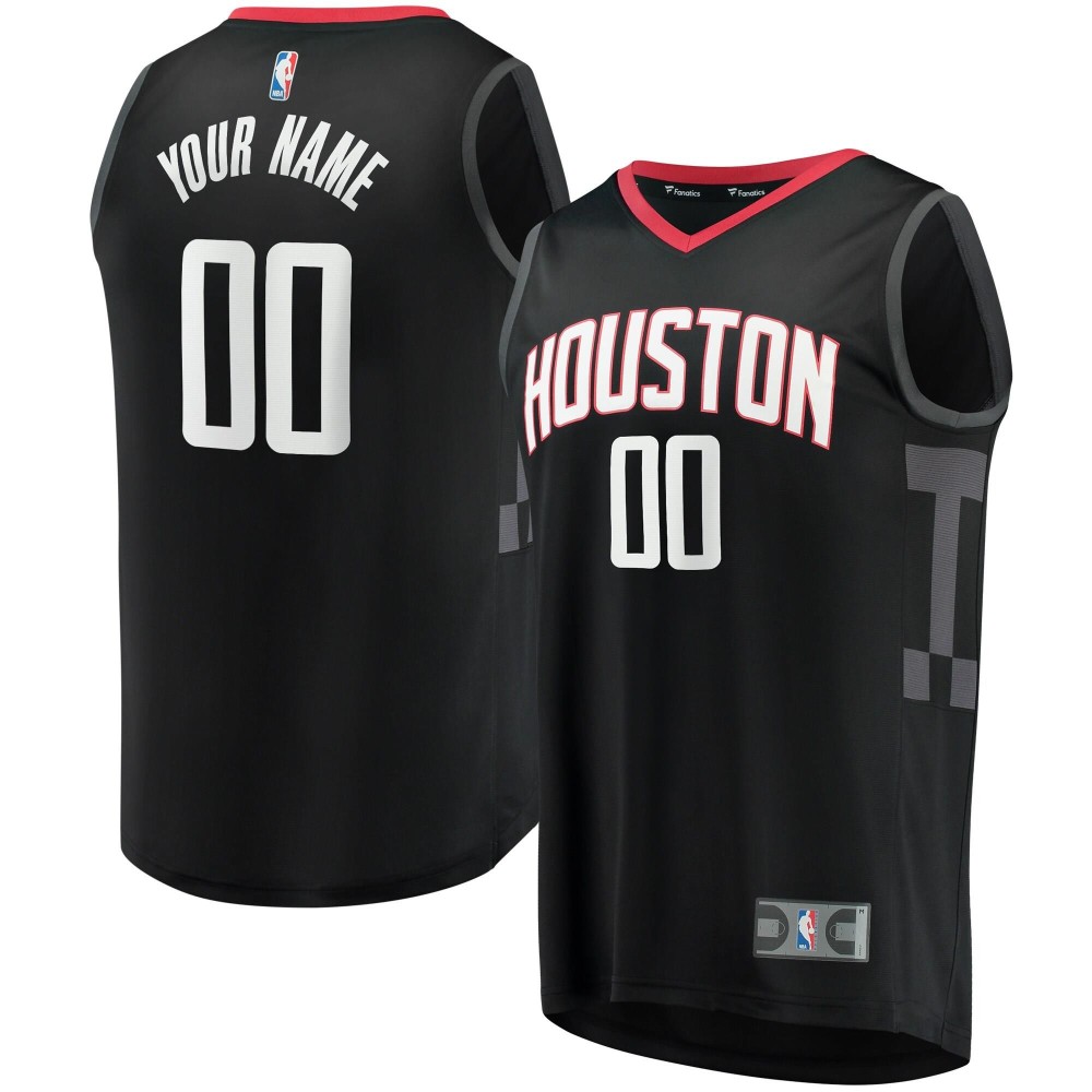 Men's Houston Rockets Fanatics Black Fast Break Replica Custom Jersey