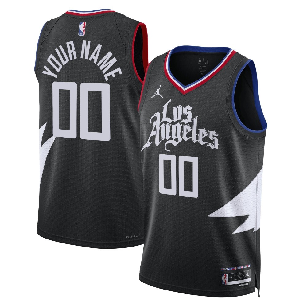 Unisex LA Clippers Jordan Brand Black Swingman Custom Jersey