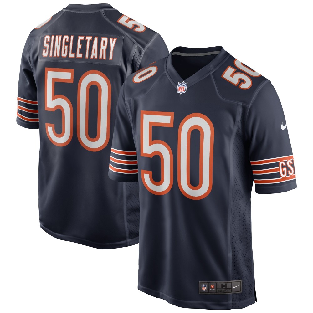 Men's Chicago Bears Mike Singletary Number 50 Nike Navy Game Retired Player Jersey