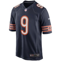 Men's Chicago Bears Nick Foles Number 9 Nike Navy Game Player Jersey