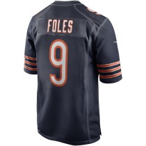 Men's Chicago Bears Nick Foles Number 9 Nike Navy Game Player Jersey