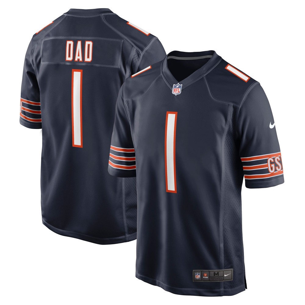 Men's Chicago Bears Dad Number 1 Nike Navy Game Jersey