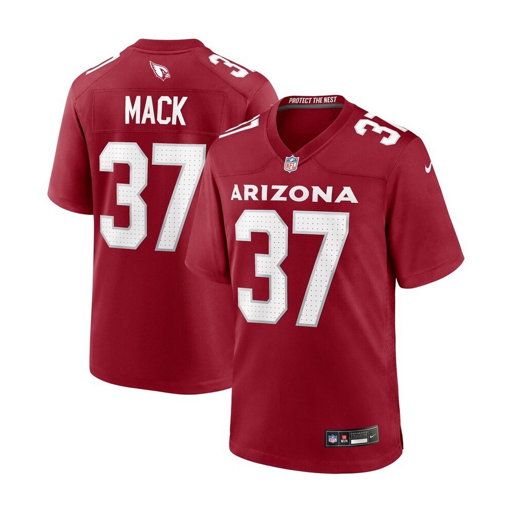 Men's Arizona Cardinals Marlon Mack Number 37 Nike Cardinal Team Game Jersey