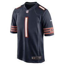 Men's Chicago Bears Groom Number 1 Nike Navy Game Jersey