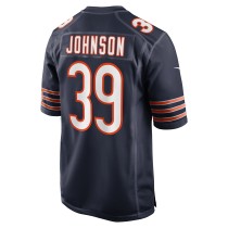 Men's Chicago Bears Quindell Johnson Number 39 Nike Navy Team Game Jersey