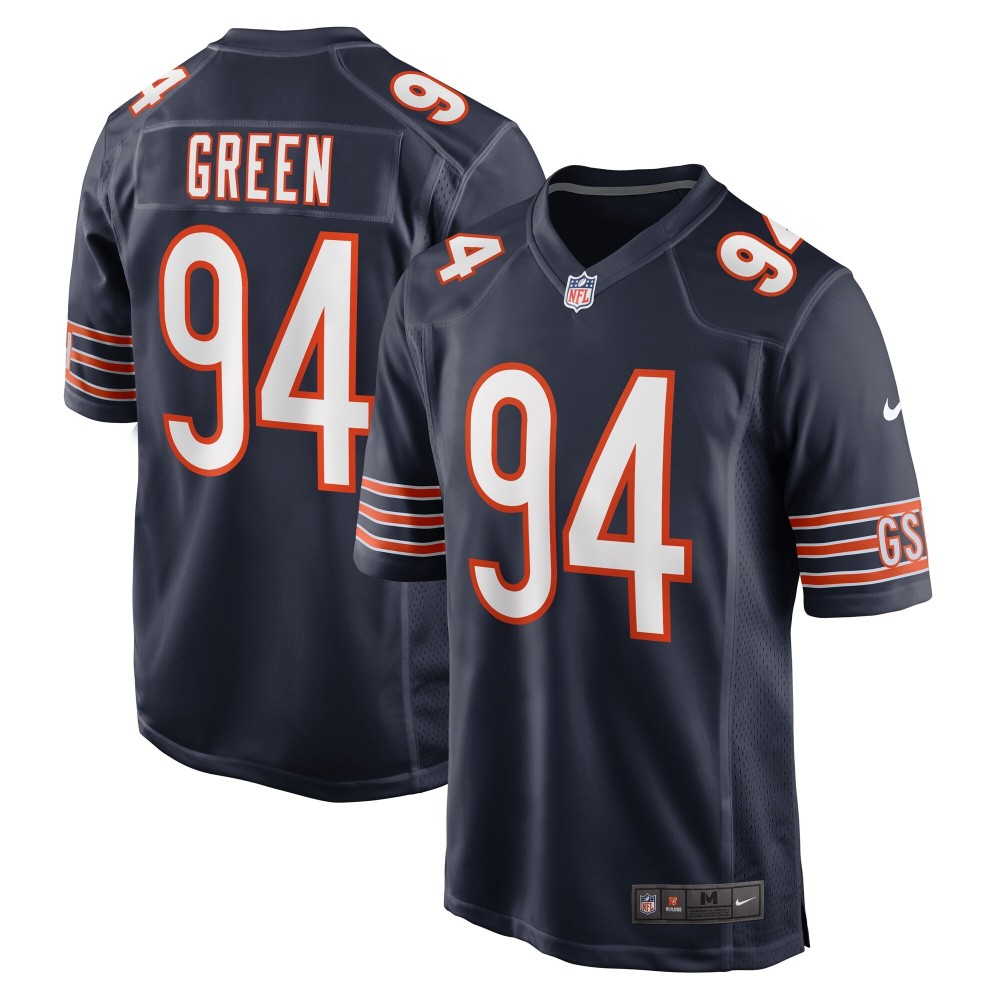 Men's Chicago Bears Rasheem Green Number 94 Nike Navy Game Jersey