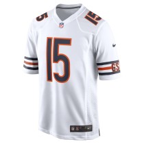 Men's Chicago Bears Rome Odunze Number 15 Nike White Game Jersey