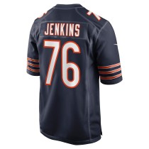 Men's Chicago Bears Teven Jenkins Number 76 Nike Navy Game Jersey