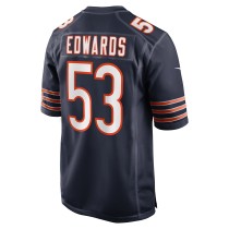 Men's Chicago Bears TJ Edwards Number 53 Nike Navy Game Player Jersey