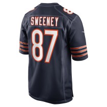 Men's Chicago Bears Tommy Sweeney Number 87 Nike Navy Game Jersey