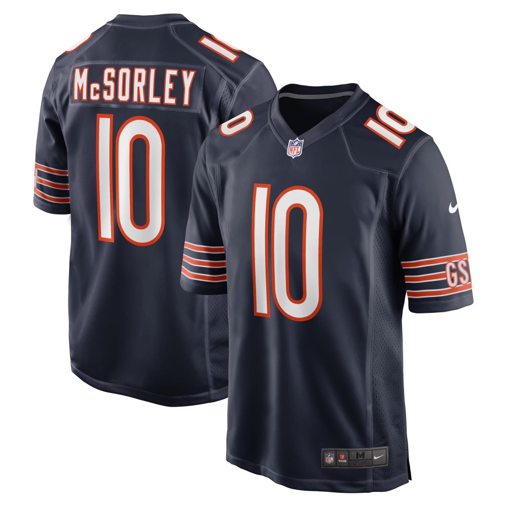 Men's Chicago Bears Trace McSorley Number 10 Nike Navy Team Game Jersey