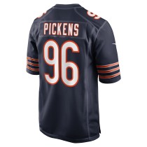 Men's Chicago Bears Zacch Pickens Number 96 Nike Navy Team Game Jersey