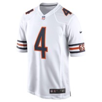 Men's Chicago Bears Eddie Jackson Number 4 Nike White Game Player Jersey