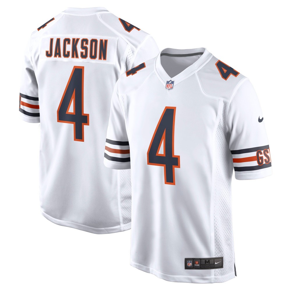 Men's Chicago Bears Eddie Jackson Number 4 Nike White Game Player Jersey