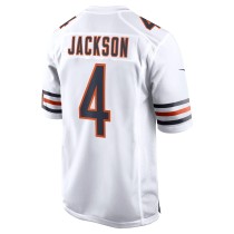 Men's Chicago Bears Eddie Jackson Number 4 Nike White Game Player Jersey