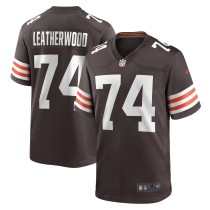 Men's Cleveland Browns Alex Leatherwood Number 74 Nike Brown Team Game Jersey