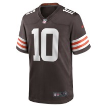 Men's Cleveland Browns Anthony Schwartz Number 10 Nike Brown Game Jersey