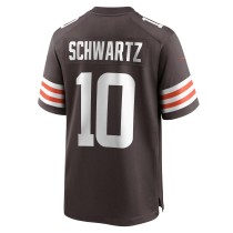 Men's Cleveland Browns Anthony Schwartz Number 10 Nike Brown Game Jersey