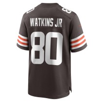 Men's Cleveland Browns Austin Watkins Jr. Number 80 Nike Brown Team Game Jersey