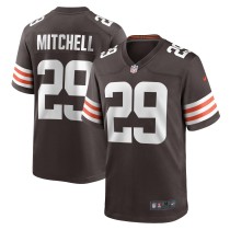 Men's Cleveland Browns Cameron Mitchell Number 29 Nike Brown Team Game Jersey