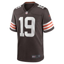 Men's Cleveland Browns Cedric Tillman Number 19 Nike Brown Game Jersey