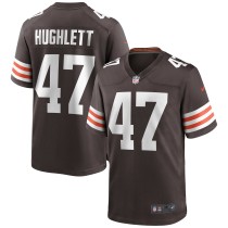 Men's Cleveland Browns Charley Hughlett Number 47 Nike Brown Game Jersey