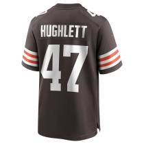 Men's Cleveland Browns Charley Hughlett Number 47 Nike Brown Game Jersey