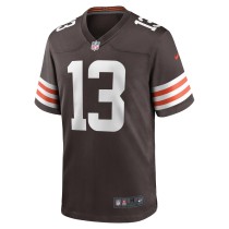 Men's Cleveland Browns Corey Bojorquez Number 13 Nike Brown Game Jersey