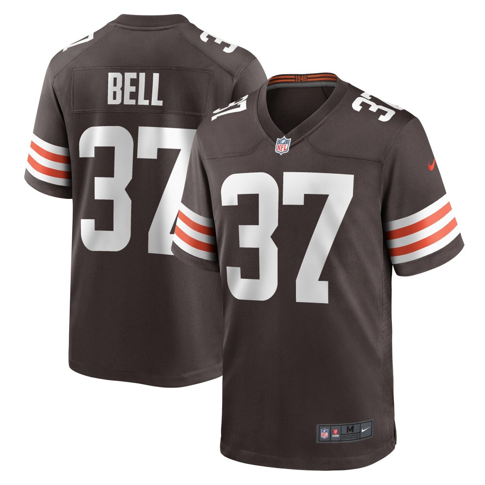 Men's Cleveland Browns D'Anthony Bell Number 37 Nike Brown Game Player Jersey