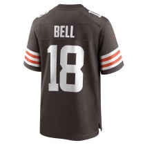 Men's Cleveland Browns David Bell Number 18 Nike Brown Game Jersey