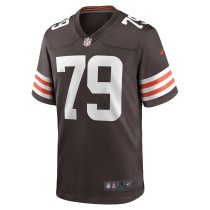 Men's Cleveland Browns Dawand Jones Number 79 Nike Brown Team Game Jersey