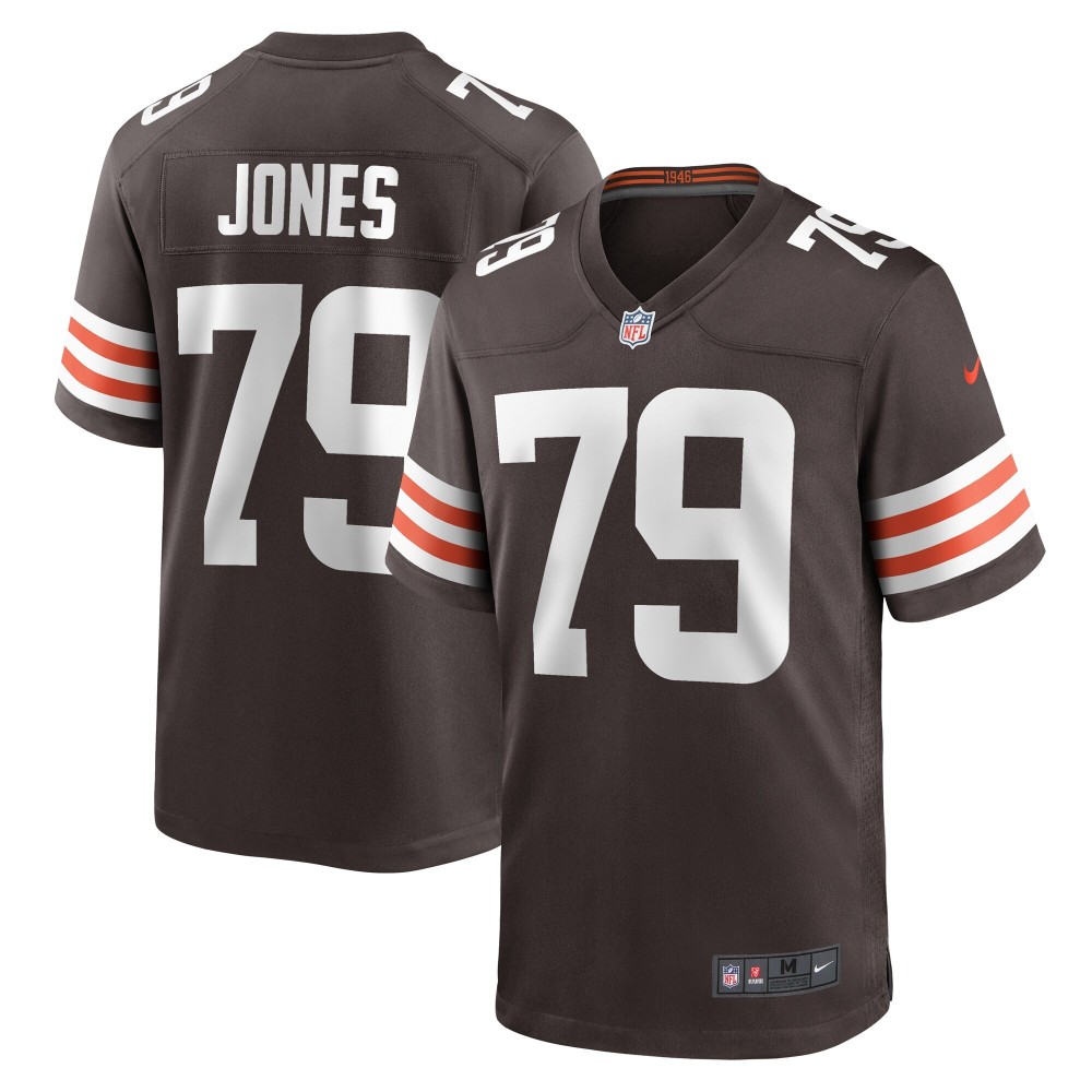 Men's Cleveland Browns Dawand Jones Number 79 Nike Brown Team Game Jersey