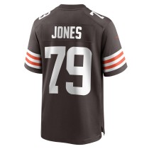 Men's Cleveland Browns Dawand Jones Number 79 Nike Brown Team Game Jersey