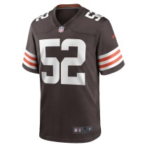 Men's Cleveland Browns Dawson Deaton Number 52 Nike Brown Game Player Jersey