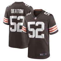 Men's Cleveland Browns Dawson Deaton Number 52 Nike Brown Game Player Jersey