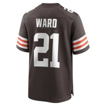 Men's Cleveland Browns Denzel Ward Number 21 Nike Brown Game Jersey