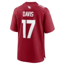 Men's Arizona Cardinals Kaden Davis Number 17 Nike Cardinal Team Game Jersey