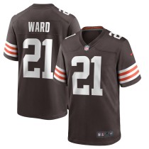 Men's Cleveland Browns Denzel Ward Number 21 Nike Brown Player Game Jersey