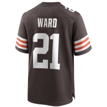 Men's Cleveland Browns Denzel Ward Number 21 Nike Brown Player Game Jersey