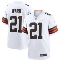 Men's Cleveland Browns Denzel Ward Number 21 Nike White Game Jersey