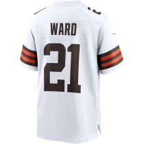 Men's Cleveland Browns Denzel Ward Number 21 Nike White Game Jersey