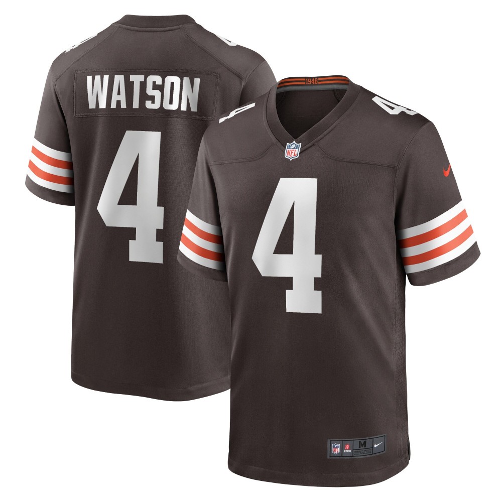 Men's Cleveland Browns Deshaun Watson Number 4 Nike Brown Game Jersey