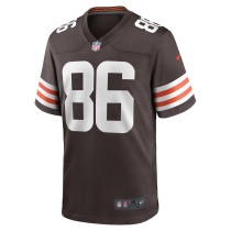 Men's Cleveland Browns Devin Asiasi Number 86 Nike Brown Game Jersey