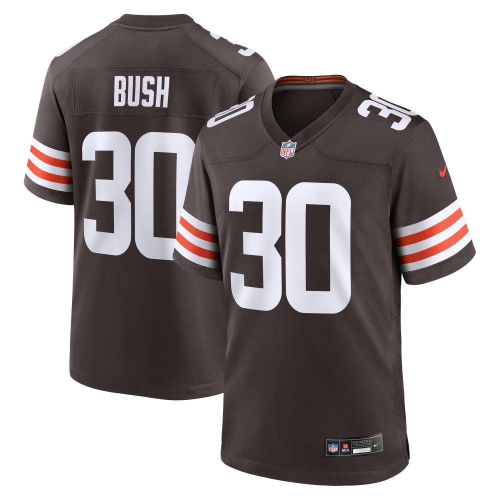 Men's Cleveland Browns Devin Bush Number 30 Nike Brown Game Jersey