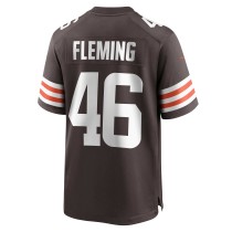 Men's Cleveland Browns Don Fleming Number 46 Nike Brown Retired Player Jersey