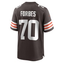 Men's Cleveland Browns Drew Forbes Number 70 Nike Brown Team Game Jersey