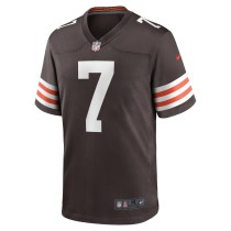 Men's Cleveland Browns Dustin Hopkins Number 7 Nike Brown Team Game Jersey