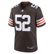 Men's Cleveland Browns Elerson Smith Number 52 Nike Brown Team Game Jersey