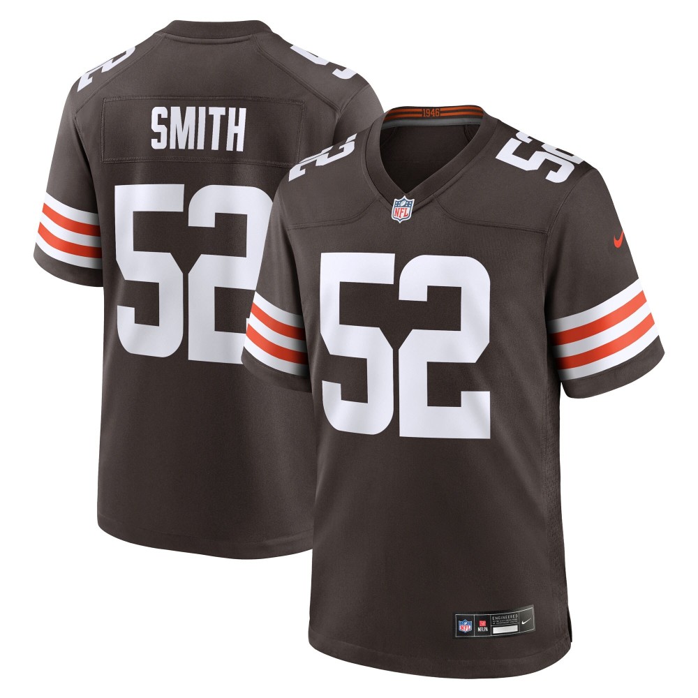 Men's Cleveland Browns Elerson Smith Number 52 Nike Brown Team Game Jersey