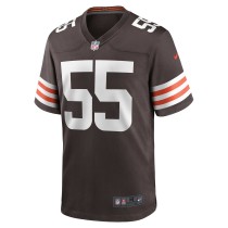 Men's Cleveland Browns Ethan Pocic Number 55 Nike Brown Game Jersey